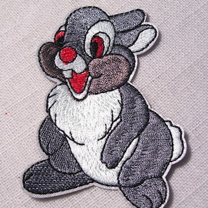 Iron-on embroidered patch badge - PANPAN RABBIT ** 5 x 7 cm ** Iron-on applique