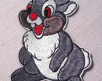 Écusson patch brodé thermocollant - LAPIN PANPAN ** 5 x 7 cm ** Applique à repasser