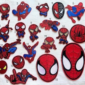 Iron-on embroidered patch badge - SUPERHERO, SPIDERMAN, Spider-Man - Iron-on applique - Choice of design
