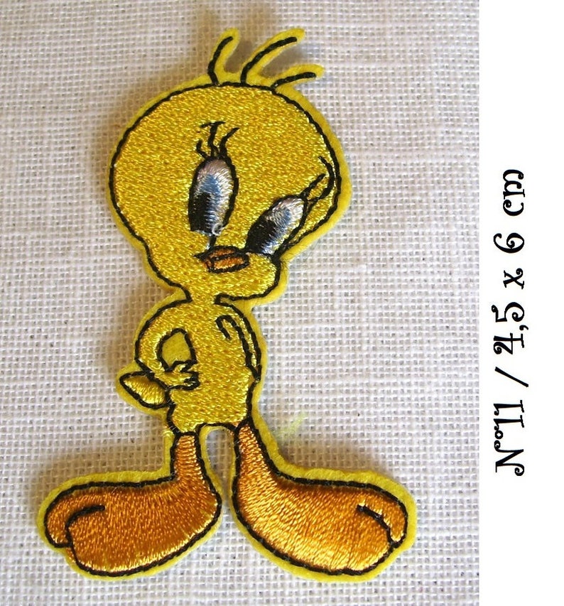 Écusson Patch thermocollant Collection CANARI TITI JAUNE Cartoon Modèle au choix Applique à repasser N*11