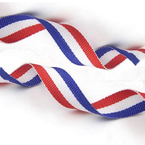 RUBAN TRICOLORE, Rayure Bleu blanc rouge, Patriotique France, cérémonie, médaille,  largeur 10 , 15, 20 ou 25 mm - vendu au mètre