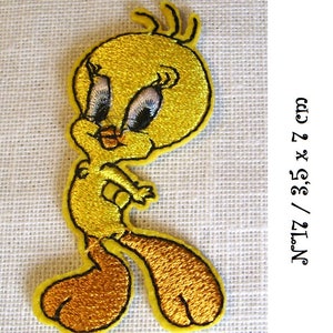 Écusson Patch thermocollant Collection CANARI TITI JAUNE Cartoon Modèle au choix Applique à repasser N*17