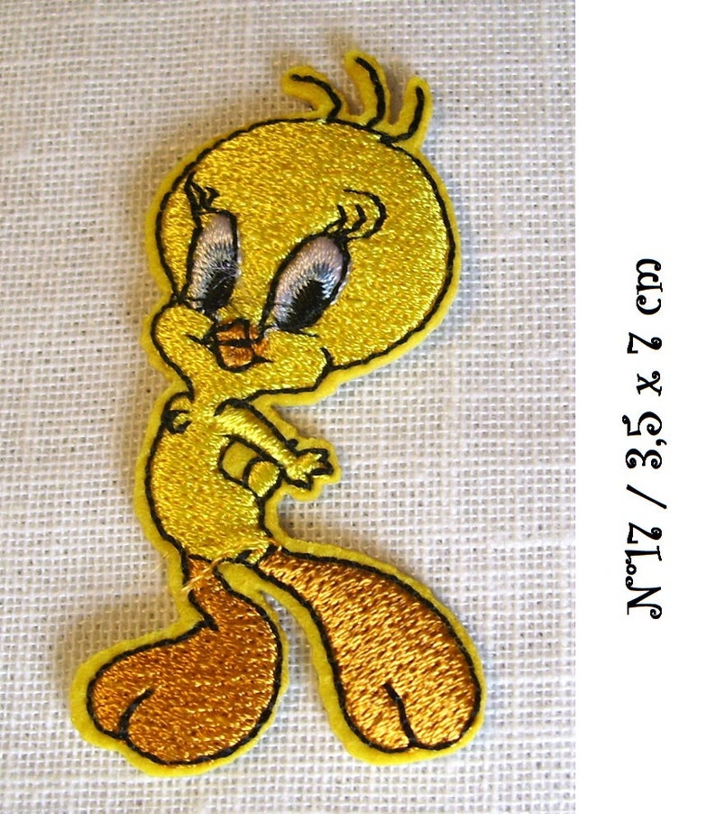 Écusson Patch thermocollant Collection CANARI TITI JAUNE Cartoon Modèle au choix Applique à repasser N*17