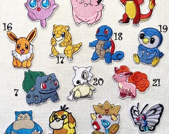 Embroidered iron-on patch - POKÉMON ANIMAL - Iron-on applique - model of your choice