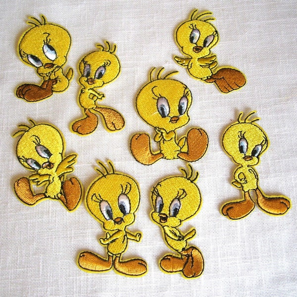 Écusson Patch thermocollant - Collection CANARI TITI JAUNE Cartoon ** Modèle au choix ** Applique à repasser