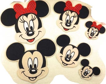 SOURIS MICKEY MINNIE Noeud ** Modèle et taille au choix ** Écusson patch brodé thermocollant - applique à repasser