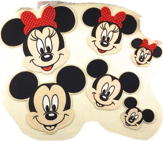 Minnie Mouse Winking Patch Mickey Cartoon Embroidered Iron on Applique