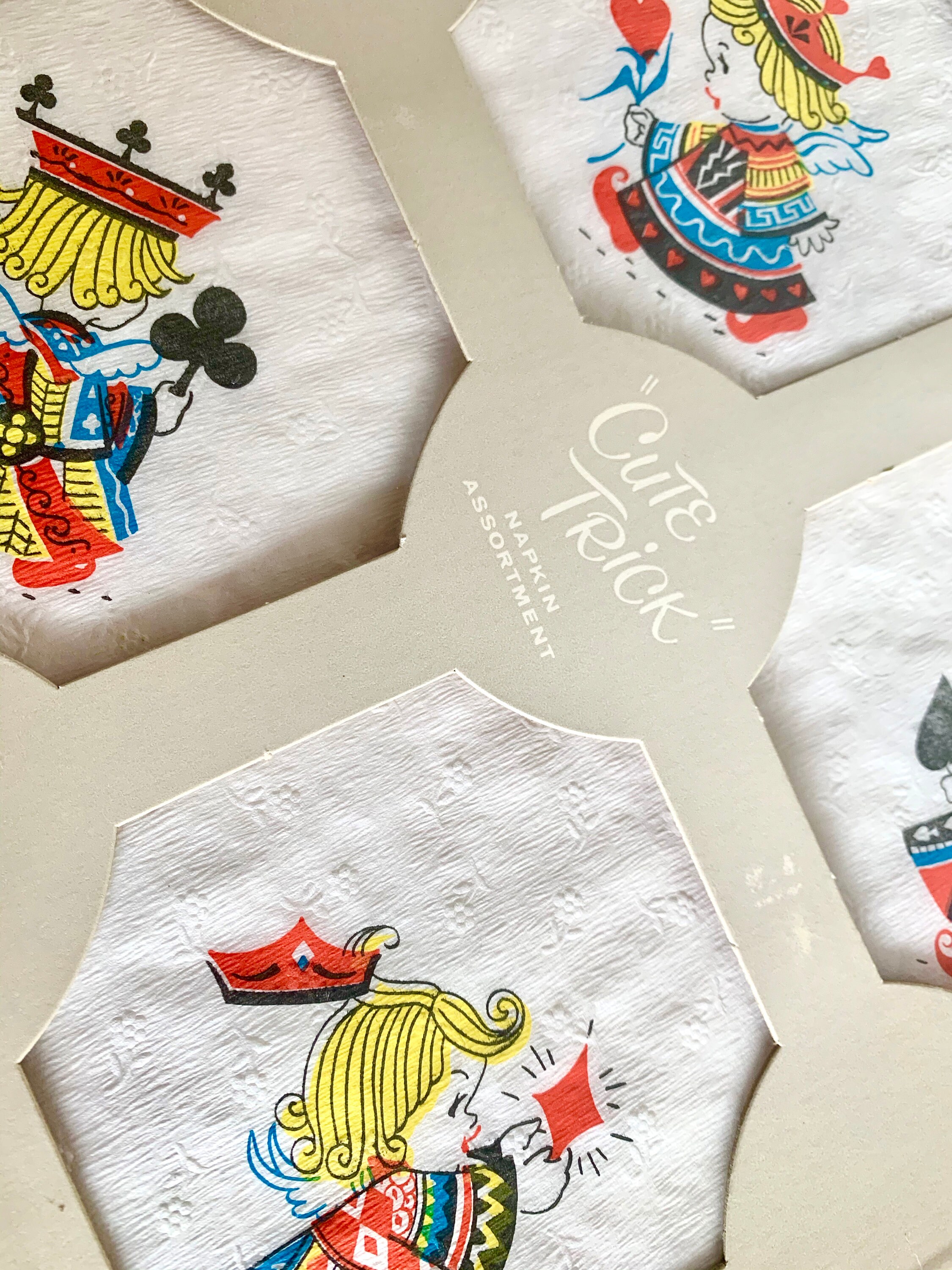 Pakay Cute Trick Napkin Assortment Vintage Bridge Napkins Set of 40 MCM card game paper napkins cocktail napkins poker rummy