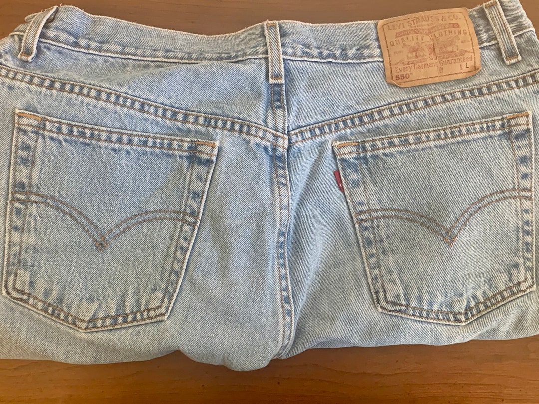 Vintage Levis 550 Relaxed Fit Tapered Leg Size 18 Long Jeans Denim