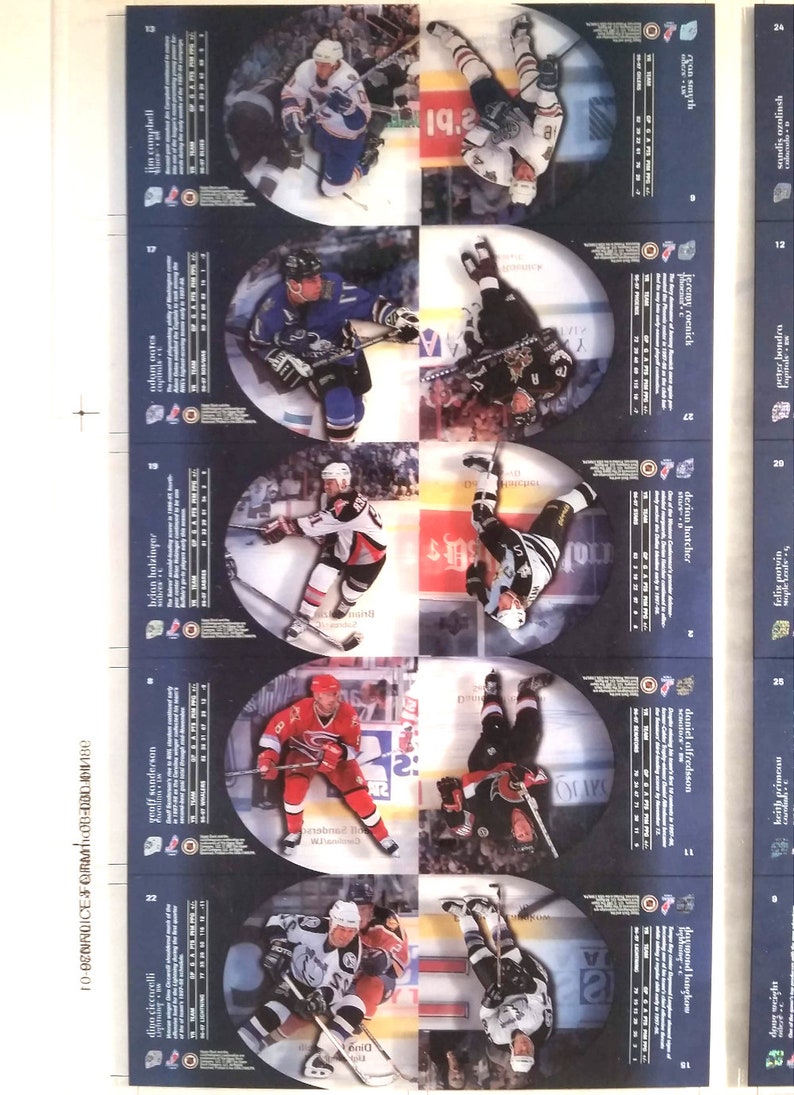 1997 \u2013 1998 Ice Performers Press Sheet UPPER DECK