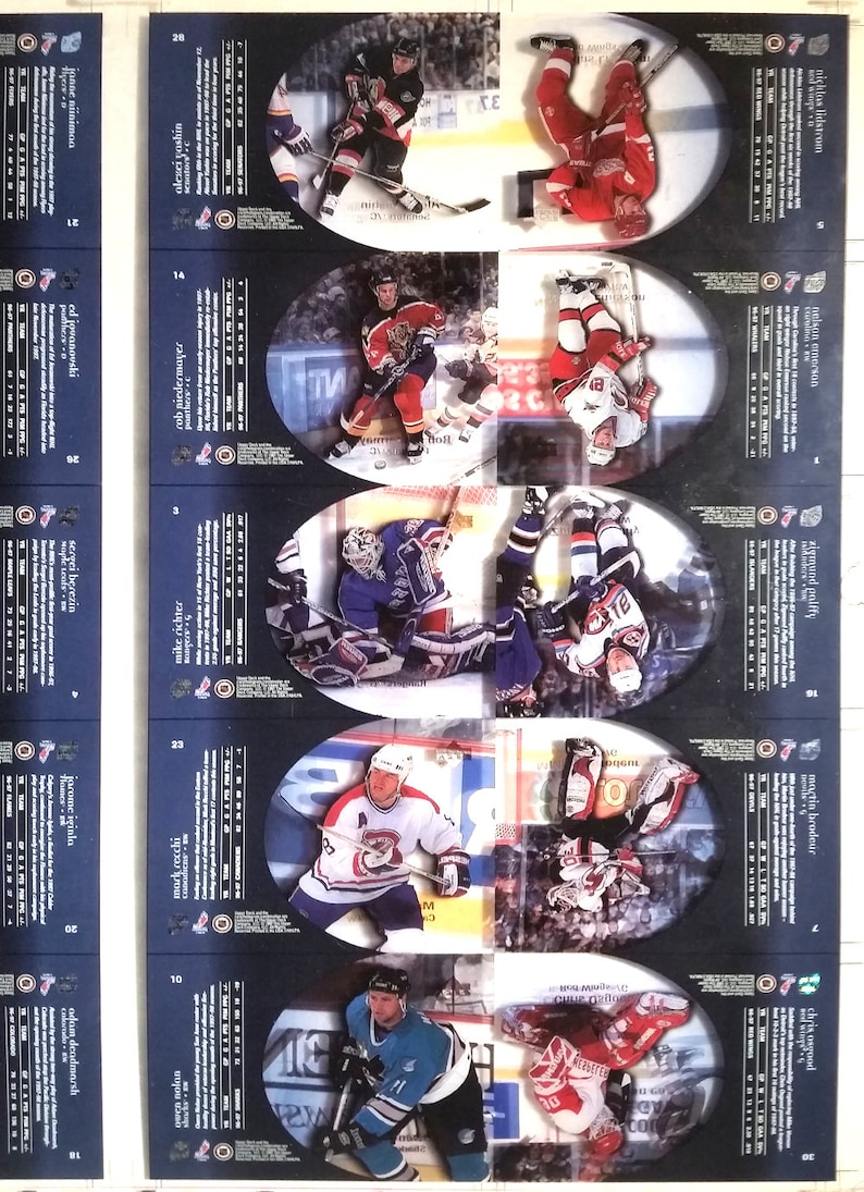 1997 \u2013 1998 Ice Performers Press Sheet UPPER DECK
