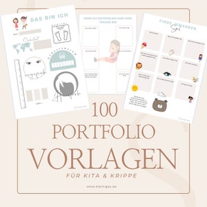 100 portfolio templates for kindergarten, daycare and crèche U3 / Ü3 Version 2023