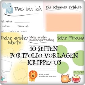 Portfolio Vorlagen Fur Kindergarten Etsy