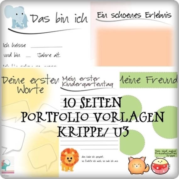 Portfolio Vorlagen Fur Krippe U3 Etsy