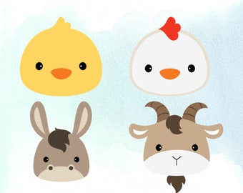 Emporte-pièces animaux de la ferme, lot n° 2 sur 3, emporte-pièces poussin, coq, chèvre et âne, emporte-pièces pour fondant et playdoh également ! Créez votre propre ensemble
