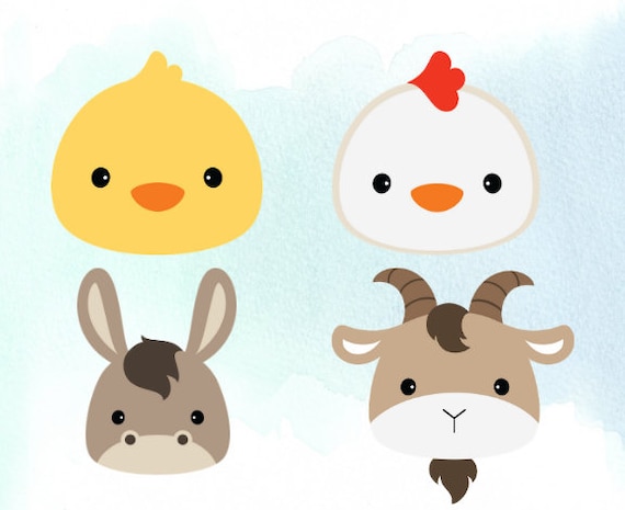 Farm Animals Cookie Cutters, Set #2 of 3,Chick, Rooster, Goat and Donkey Cookie Cutters, Fondant and Playdoh cutters too! Build your own set
