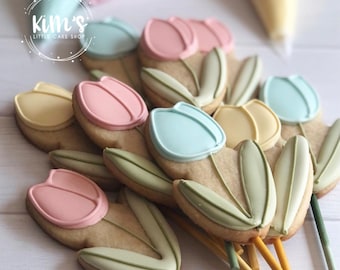 Single Tulip Flower Cookie Cutters, Fondant and Playdoh cutters too! Build your own set