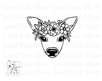 Deer Head w/ Flowers Cookie Cutter