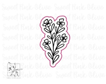 Long Flower Stem 12 Cookie Cutter, Fondant and playdoh cutters too!