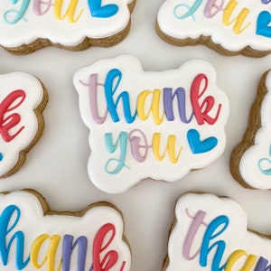 Thank You Plaque #3 Cookie Cutter w/ Matching Stencil, Fondant and playdoh cutters too!