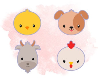Emporte-pièces animaux de la ferme, lot n° 3 sur 3, emporte-pièces poussin, coq, chèvre et chien, emporte-pièces pour fondant et playdoh également ! Créez votre propre ensemble