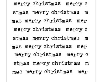 Merry Christmas Typewriter Style Stencil