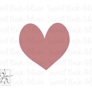 May include: A single, large, pink heart shape on a white background.