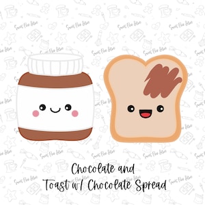 Chocolate Spread and Toast - Valentine Food Pair Cookie Cutters