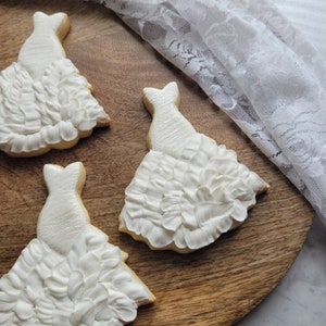 Wedding Ruffled Dress Cookie Cutters, Fondant and playdoh cutters too! - Dress 5