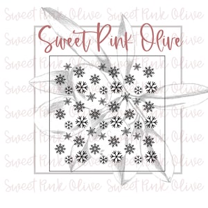Scattered Snowflakes Stencil