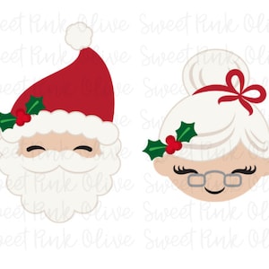 Santa and Mrs. Claus Cookie Cutters, Build your own set, Fondant and playdoh cutters too!