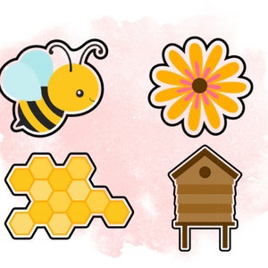 Honey Bee Cookie Cutters Set 2, Fondant and Playdoh cutters too! Build your own set!