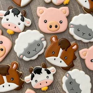 Farm Animals Cookie Cutters, Set #1 of 3, Sheep, Horse, Pig and Cow Cutters, Fondant and Playdoh cutters too!