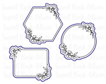 Floral Frames Cookie Cutters, Fondant and Playdoh cutters too! Build your own set