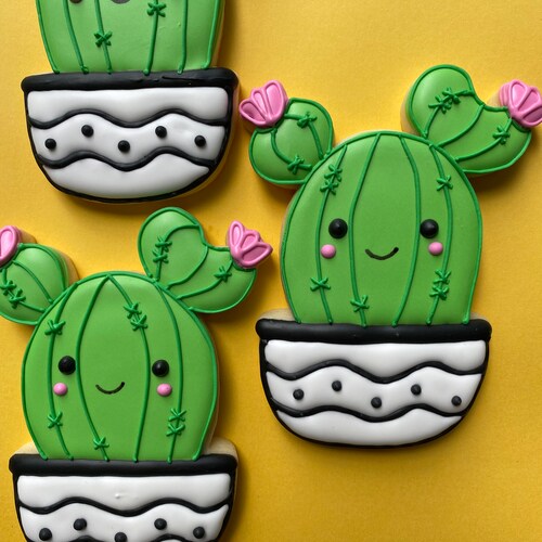 Cute Bubbly Cactus Cookie Cutter Set, Fondant and playdoh cutters too!