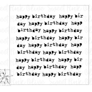 Happy Birthday Typewriter Style Stencil