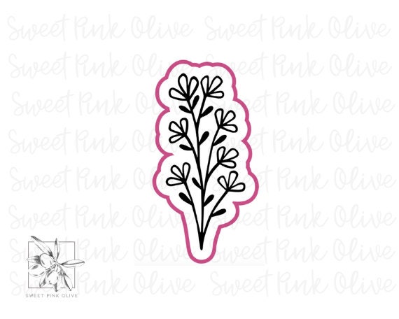 Long Flower Stem Cookie Cutter, Fondant and Playdoh Cutters Too 