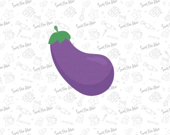 May include: A purple eggplant with a green stem on a white background with a repeating pattern of baking-related items and the text "Sweet Pink Olive".