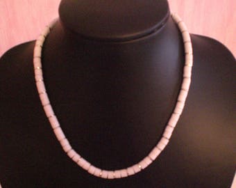 Collier homme blanc  en perles