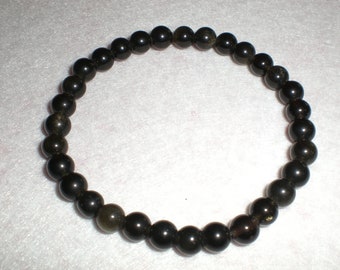 Bracelet  OBSIDIENNE  en perles naturelles 6 mm sur élastique