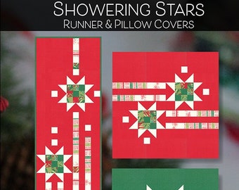 Showering Stars Table Runner & Pillow Covers pattern by Robin Pickens