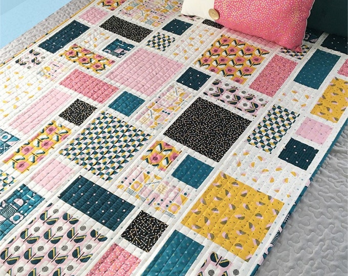 Gridwork Quilt Pattern From Quilt Addicts Anonymous Etsy