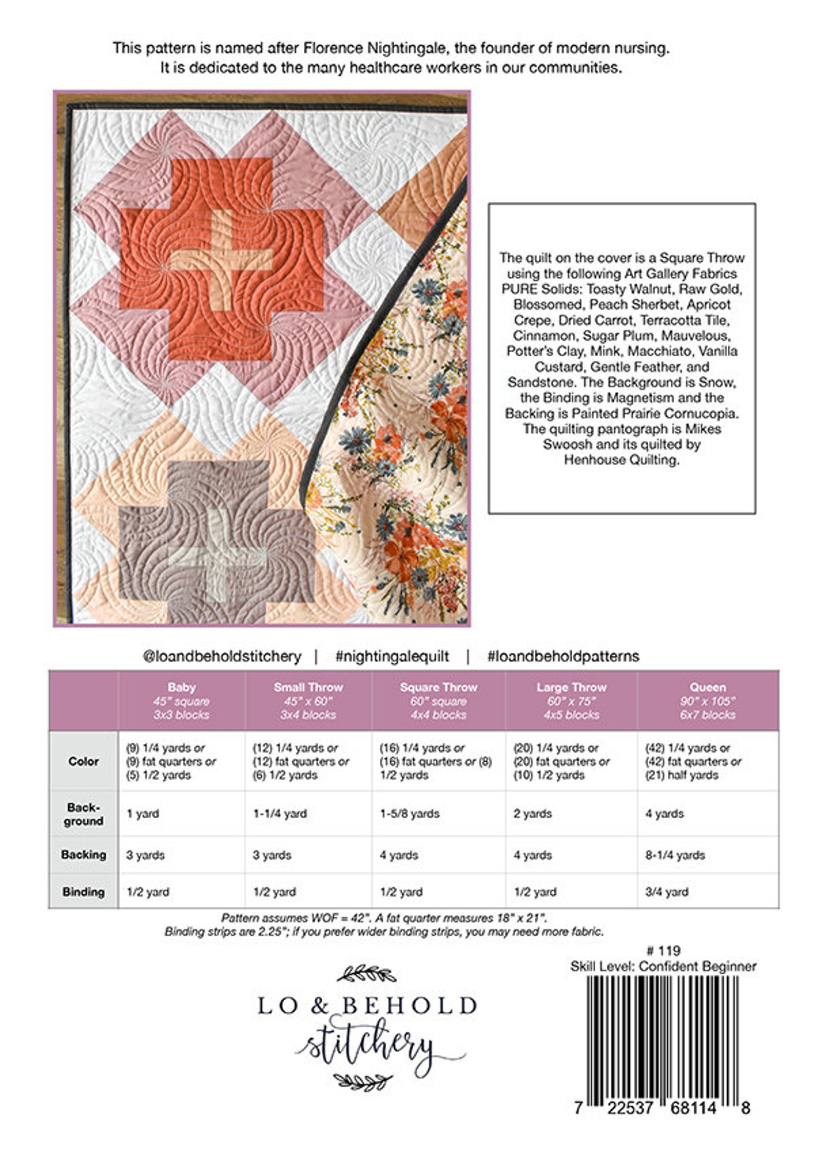 Nightingale Quilt Pattern Designed by Brittany Lloyd for Lo & Etsy