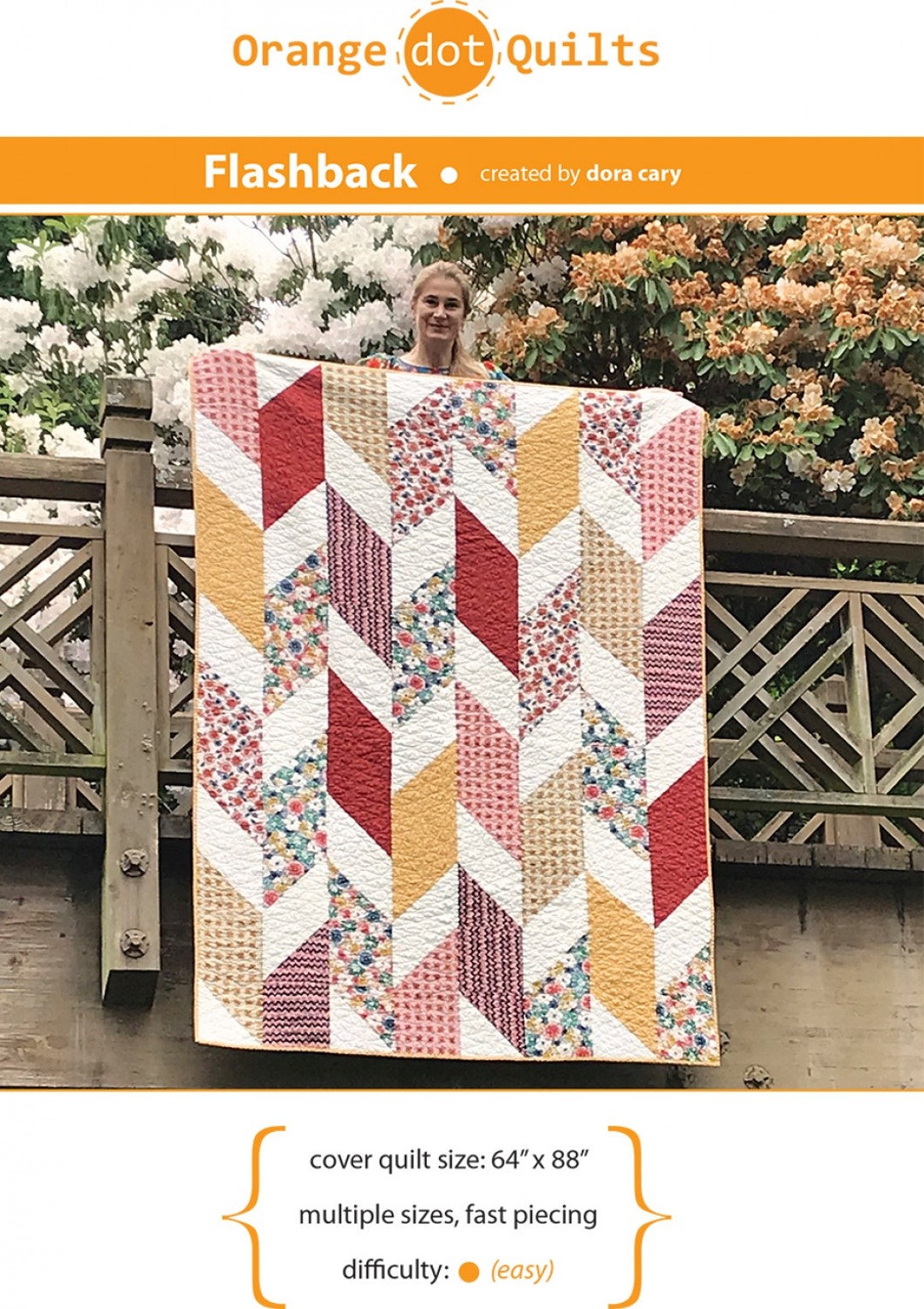 Flashback Quilt Pattern by Dora Cary for Orange Dot Quilts Etsy