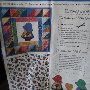 Vintage Mini-quilt and pillow, Angel and Sunbonnet Sue image 3
