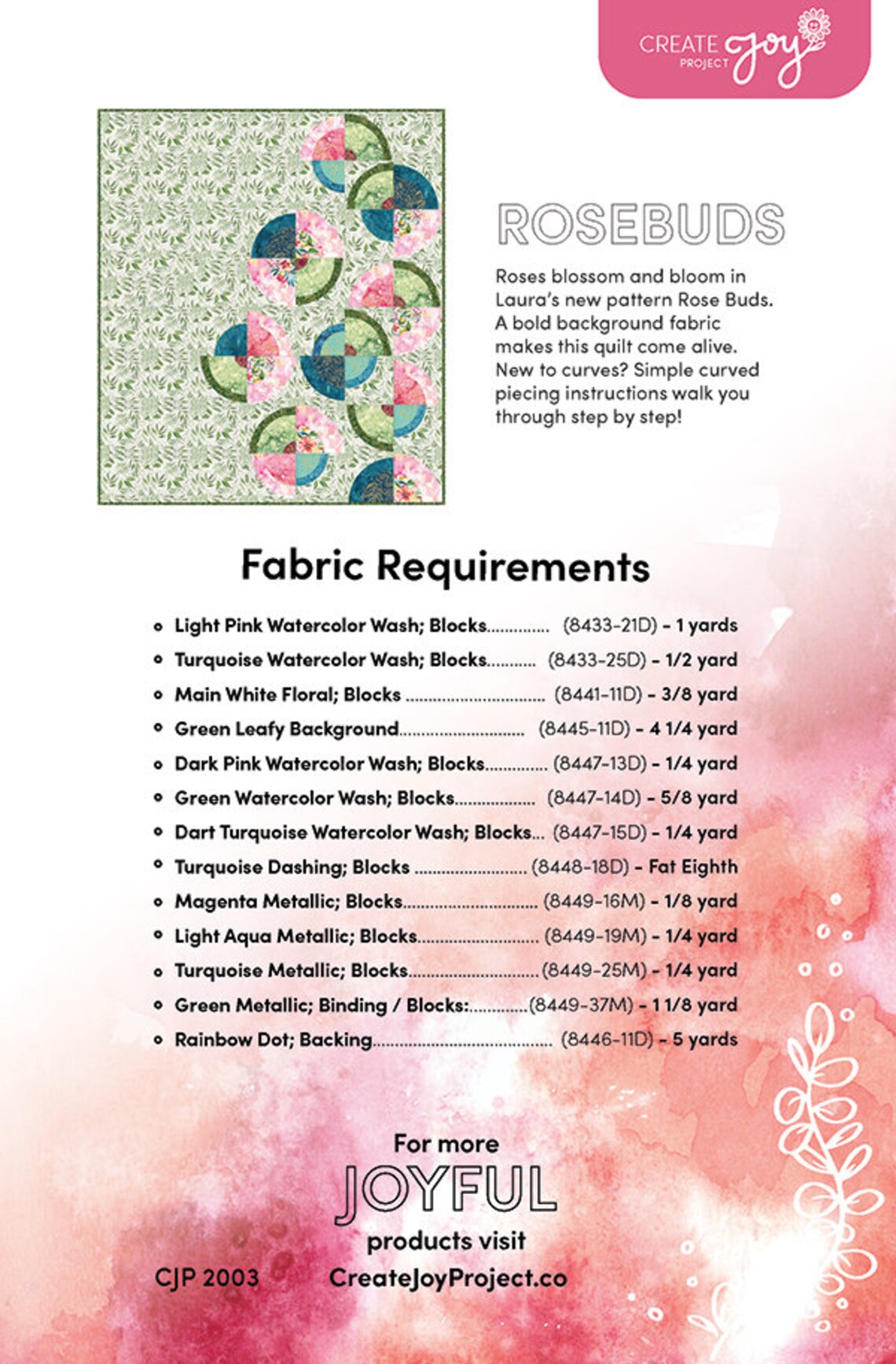 Rosebuds Quilt Pattern Designed by Laura Muir and Natalie Etsy