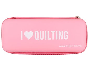 I Love Quilting pink rotary cutter case by It's Sew Emma