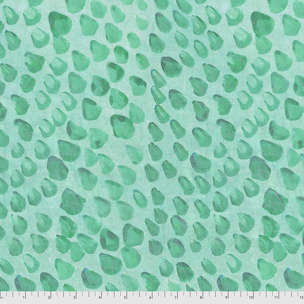 Dew Drops PWDB021.Aqua fabric from the Stillness in Nature collection by Denise Burkitt