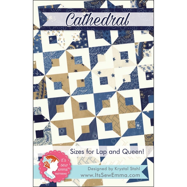 Cathedral quilt pattern designed by Krystal Stahl at It's So Emma Patterns