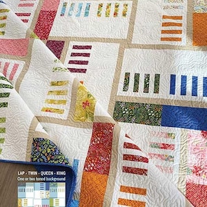 May include: A quilt pattern called "Weaverly" is a layer cake friendly pattern. The pattern is for a quilt that can be made in lap, twin, queen, or king sizes. The pattern uses one or two toned backgrounds. The pattern is by Robin Pickens Quilt Patterns.